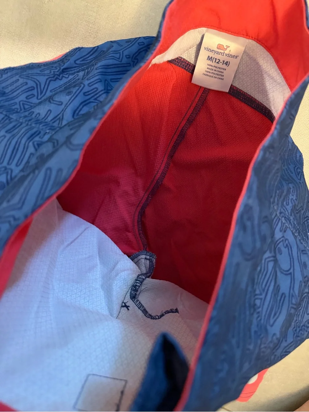 Vineyard Vines Navy & Red Kids' Swim Trunks/Board Shorts Size Boys Medium (12/14